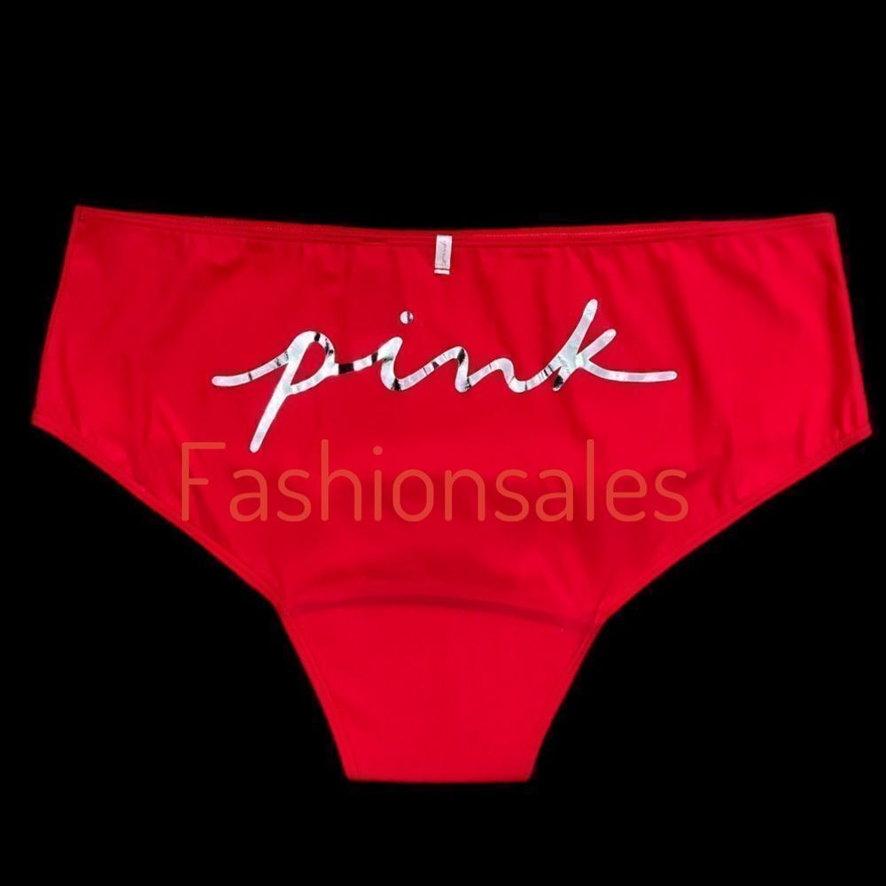 Victorias Secret Pink Hipster Period Panty logo on back Red XXL